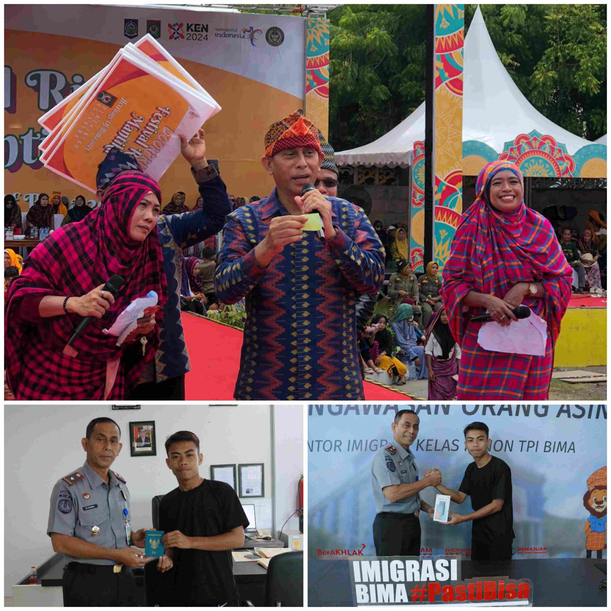 Festival Rimpu Mantika, Imigrasi Bima Bagikan Doorprize