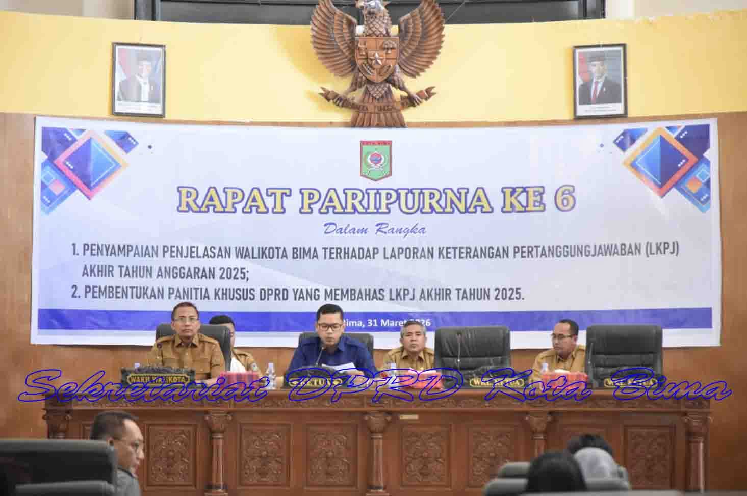 DPRD Kota Bima Gelar Rapat Paripurna Penyampaian LKPJ Wali Kota Tahun Anggaran 2025